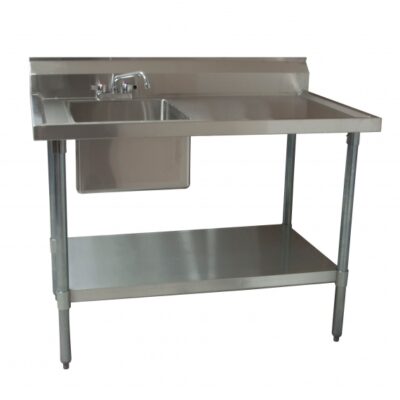 BK Resources BKMPT-3048G-L-P-G 48″ with Prep Sink(s) Work Table