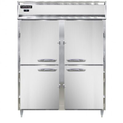 Continental Refrigerator D2FENSSHD 57″ Extra Wide 2 Section Solid Half Door Reach-In Freezer