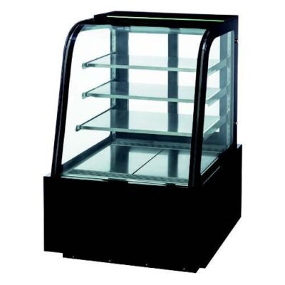 Dukers Appliance Co DDM36R-CB 36″ Refrigerated Bakery Display Case Self-Contained Curved Glass Full Service w/ 3 Shelves, 4/9 HP-Stainless Steel