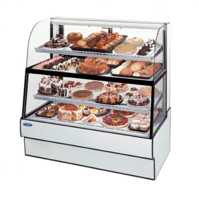 Federal Industries CGR3660DZH 36″ Self-Contained Refrigerated Bakery Case, Curved Glass Dual Zone Full Service w/(2) Tiers Shelves, 1/3 HP