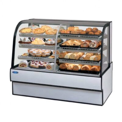 Federal Industries CGR5042DZ 50″ Self-Contained Refrigerated Bakery Case, Curved Glass Dual Zone Full Service w/(2) Tiers Shelves, 1/3 HP