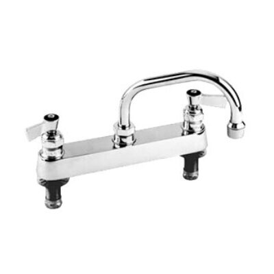 Fisher Deck Mount Faucet | FMP #112-1055 w/ 8″ Centers, 12″ Standard Swivel Spout