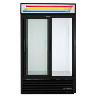 True GDM-41SL-HC-LD 47″ Slim Line Two Section Glass Sliding Door Refrigerated Merchandiser