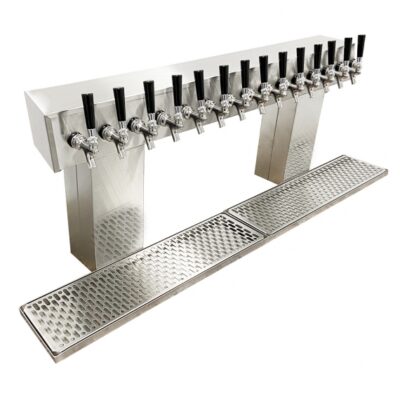 Glastender BRT-14-MF Bridge Beer / Wine Dispensing Tower w/ (2) 6″ Towers, 14 Faucets