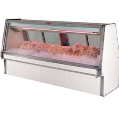 Howard-McCray R-CFS34E-10-LED 124″ Remote Straight Glass Fish / Poultry Service Case, 2050 BTU – 5 pans, 75 cu. ft. – White