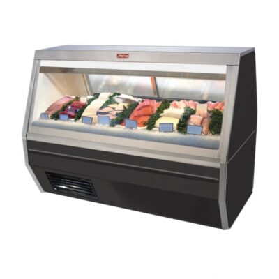 Howard-McCray R-CFS35-6-BE-LED 71″ Remote Straight Glass Fish / Poultry Service Case, 1230 BTU – 45 cu. ft. – Black