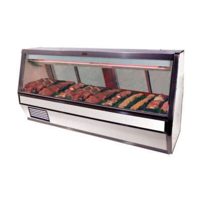 Howard-McCray R-CFS40E-10-LED 124-1/2″ Remote Straight Glass Fish / Poultry Service Case, 2050 BTU – 4 pans, 62 cu. ft. – White