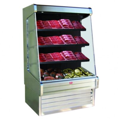 Howard-McCray R-OM30E-3-S-LED 39” Vertical Meat Open Air Merhandiser, Stainless Steel, Remote Refrigeration, 3 Shelves, w/ LED Lighting