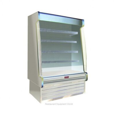 Howard-McCray R-OM35E-10S-S-LED 123″ Vertical Packaged Meats Open Merhandiser, Stainless Steel, Remote Refrigeration, 4 Shelves, w/ LED Lighting, Sloped End Panels