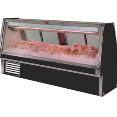 Howard-McCray SC-CFS34E-10-BE-LED 124″ Self-Contained Straight Glass Deli Seafood / Poultry Display Case, 1/3 hp – 5 pans, 75 cu. ft. – Black