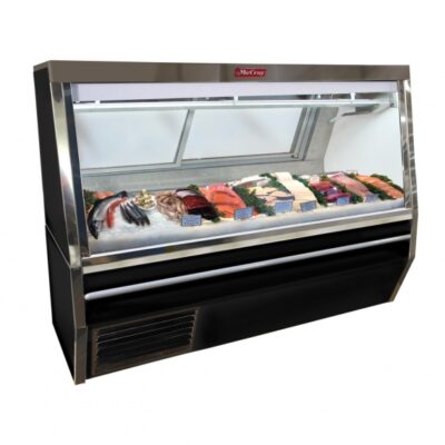 Howard-McCray SC-CFS34N-12-BE-LED 144″ Self-Contained Straight Glass Fish / Poultry Service Case, 1/2 hp – 88 cu. ft. – Black