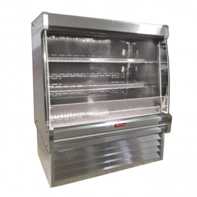 Howard-McCray SC-OD35E-4L-S-LED 51” Vertical Dairy Open Merchandiser, Stainless Steel, Self-Contained, 2 Shelves, w/ LED Lighting