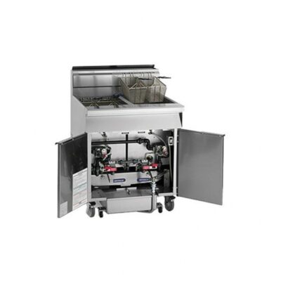 Imperial IFSSP350-OP-C Multiple Battery Gas Fryer w/ (3) 50-lb Frypots, Built-In Filter, Computer Controls