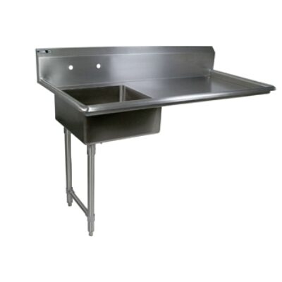 John Boos EDTS8-S30-60UCL 60″ Undercounter Soiled Dishtable w/ Sink On Left, 10″ Backsplash