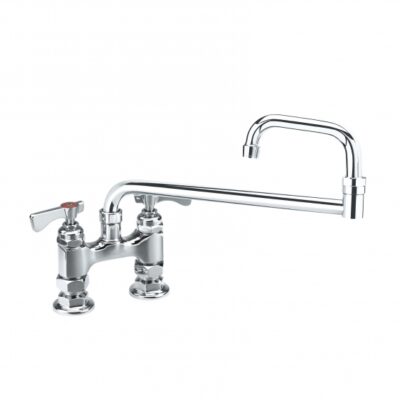 Krowne 15-418L Royal Series Double-Jointed Deck Mount Faucet w/ 4″ Centers, 18″ Swing Spout