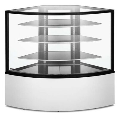 Omcan USA 47708 59″ Refrigerated Vertical Display Case, Self-Contained Squared Glass Full Service -White