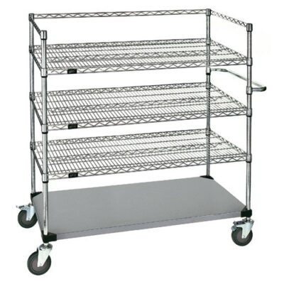 Quantum WRSC4-54-2436FS Metal Wire Bussing Utility Transport Cart