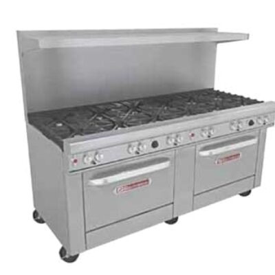 Southbend 4725DD-3GL 72″ Gas Restaurant Range w/ (5) Open Burners, 36″ Griddle Left, (2) Standard Ovens, 333.000 BTU