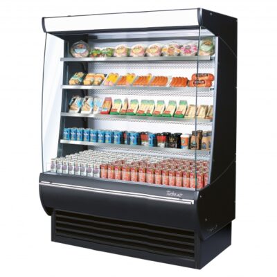 Turbo Air TOM-60DXB-SP(-A)-N 60″ Vertical Extra Deep Open Air Merchandiser in Black, Self-Contained, 4 Shelves, 29.4 cu. ft.