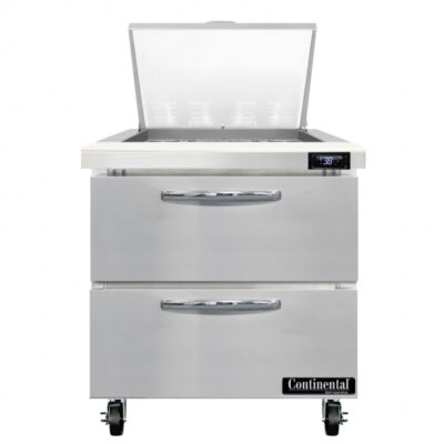 Continental Refrigerator SW32N12M-D 32″ Mighty Top Refrigerated Sandwich Prep Table w/ 2 Drawers