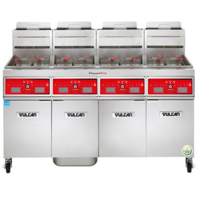 Vulcan 4TR45CF 62″ Powerfry3™ Multiple Battery Gas Fryer w/ (4) 50-lb Frypots, Filtration System